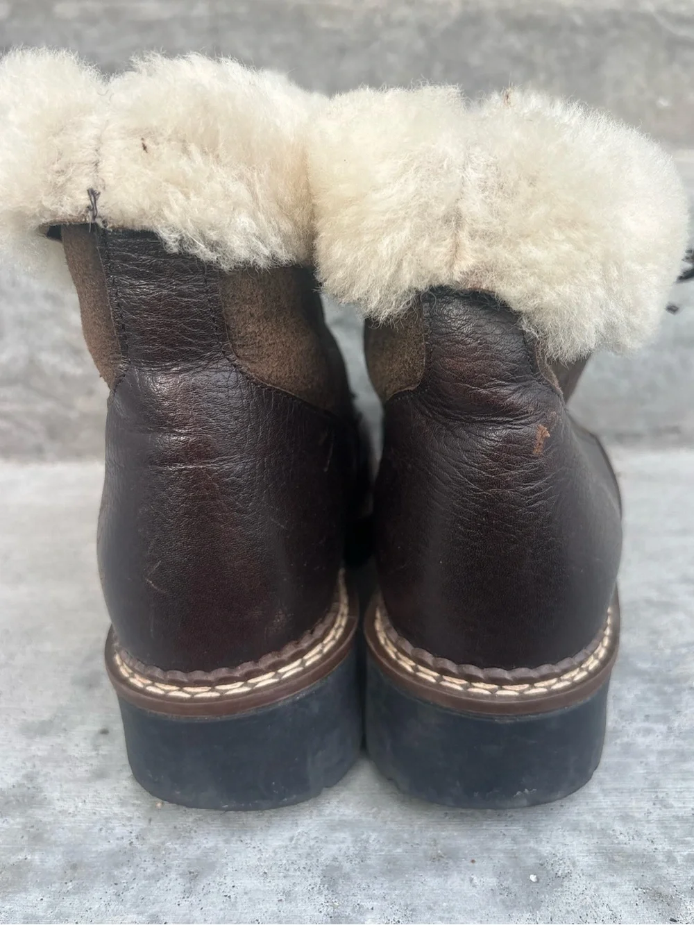 Blondo Shearling Lined Leather Winter Boots Brown Women’s 6